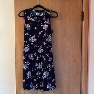 Navy blue floral old navy dress